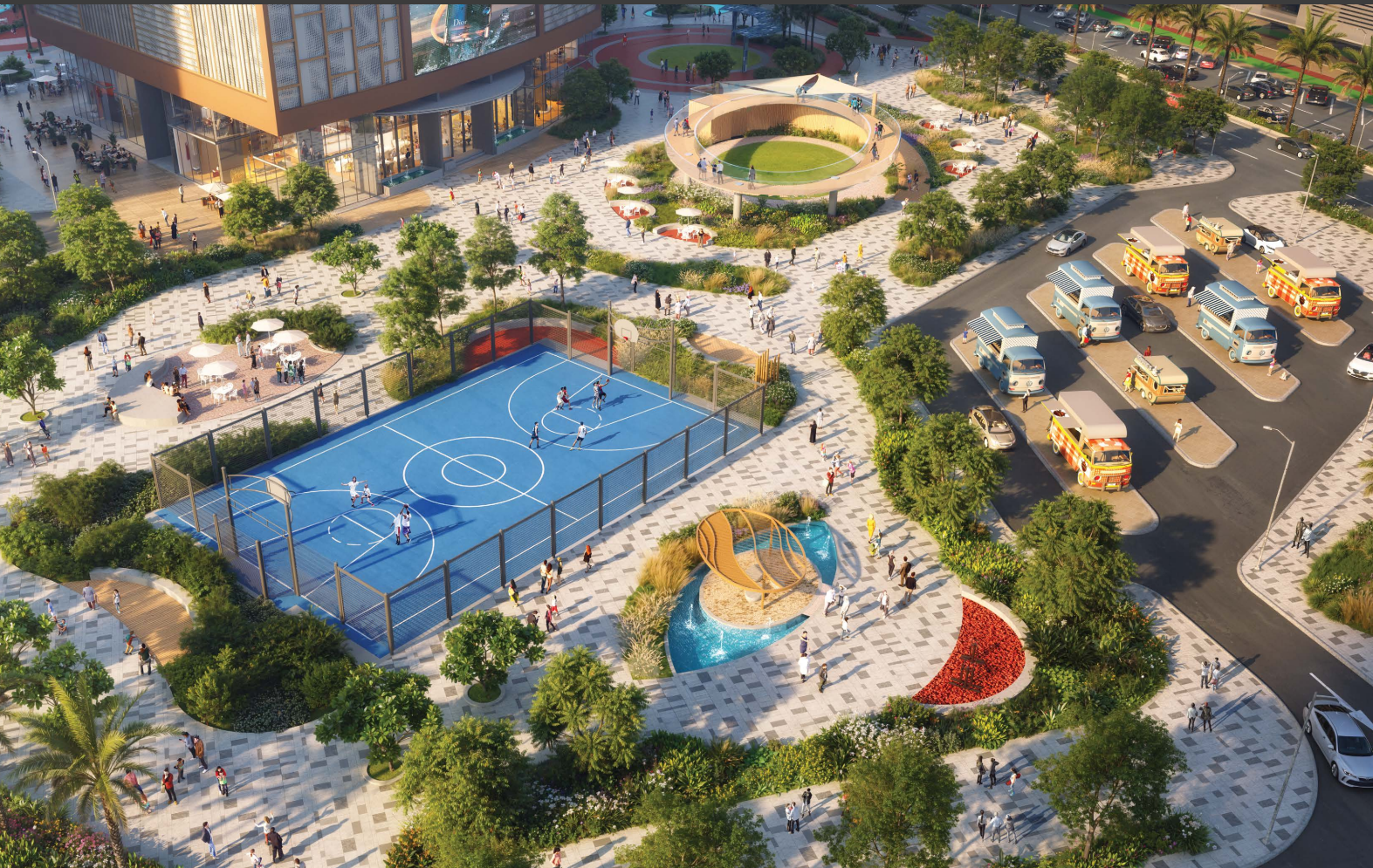 the tennis court tiger downtown ajman