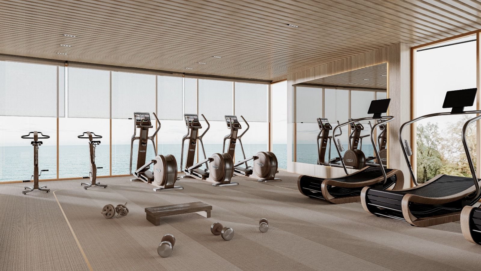 the treadmils in the gym of dusit thani ajman residence
